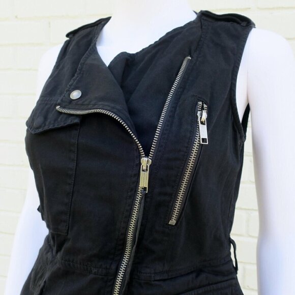 Y2K DIESEL 2 Pc Convertible Cargo Mini Pleated Skirt & Moto Vest Combo Small - Picture 2 of 8